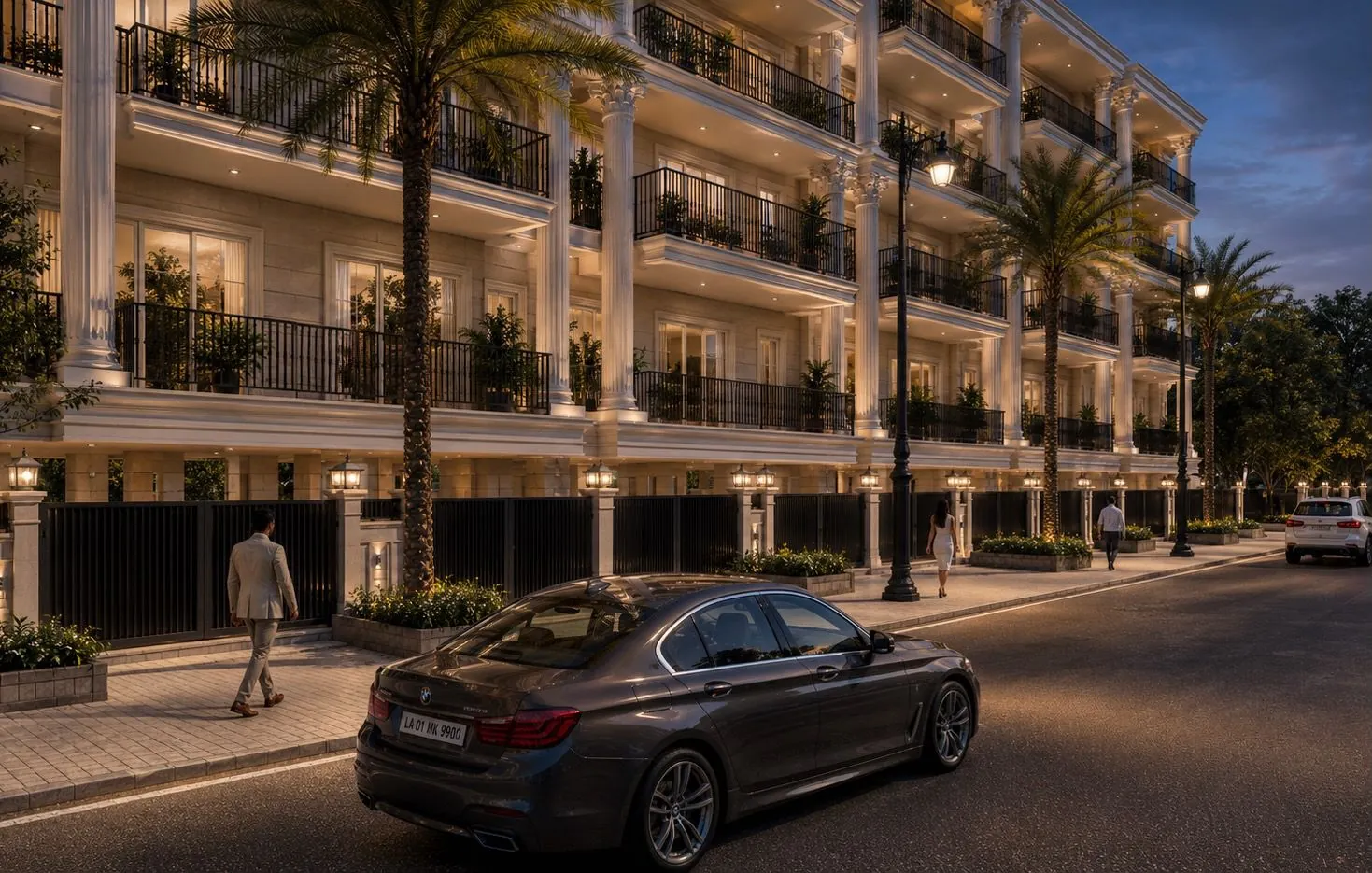 4 BHK facade at dusk — Golden Avenue Haridwar