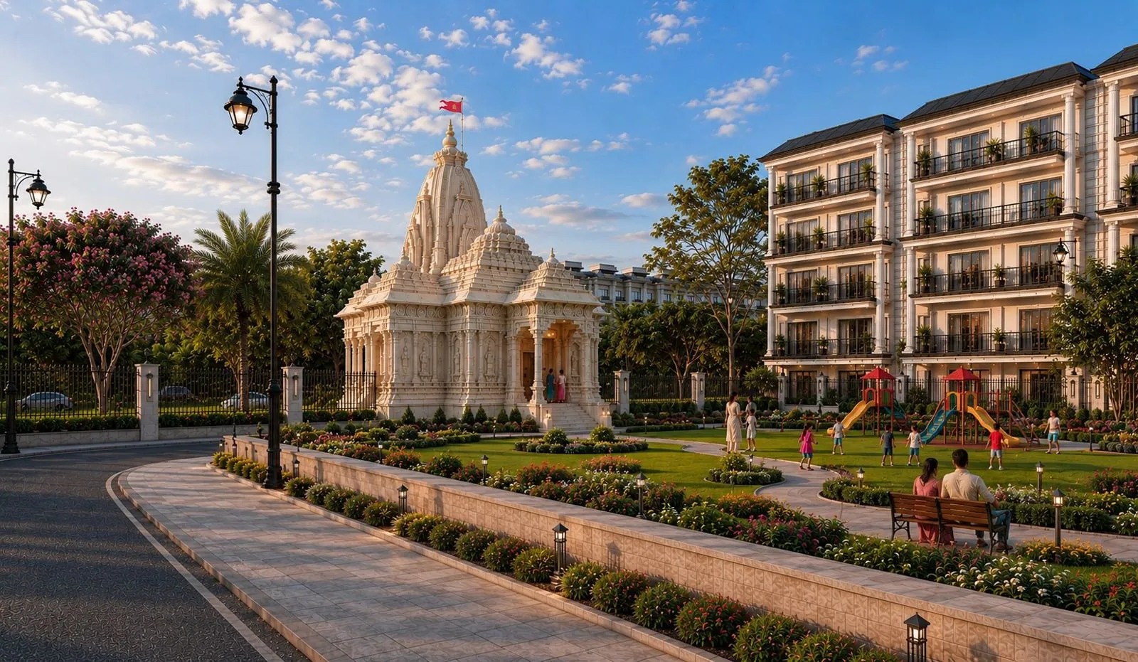 Temple & garden court — Golden Avenue Haridwar